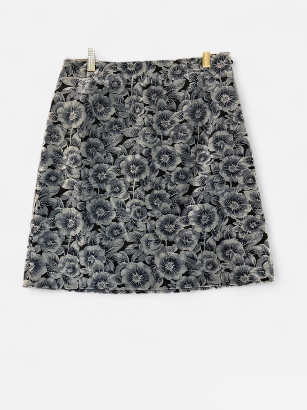 Vintage Y2K Ann Taylor A-Line Skirt velvet floral Whimsigoth retro vibes size 6P